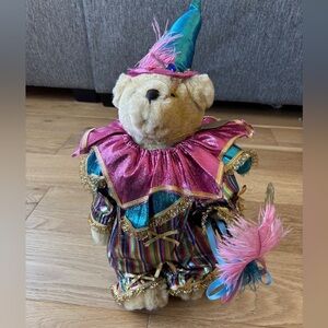 VTG Bearly People collectible circus bear with stand , mask, and tag